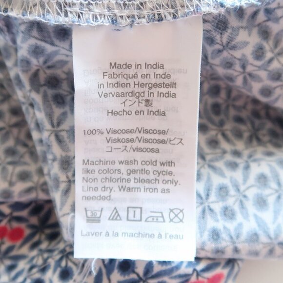 J. Crew Mercantile Blue & White Floral Ruffle Wrap Surplice V-neck Midi Dress - Picture 11 of 13